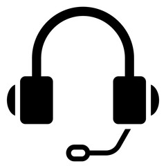 Headset icon in flat design style