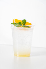 yuzu with soda in glass