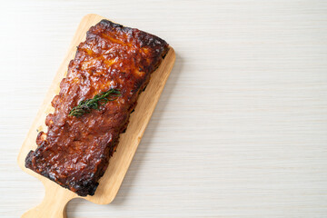 grilled and barbecue ribs pork