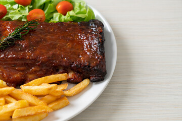 grilled and barbecue ribs pork