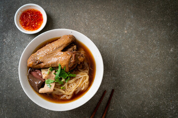 Braised duck noodles with brown soup