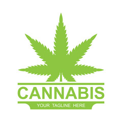 Cannabis leaf logo vector icon illustration design