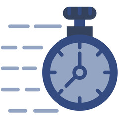 Stopwatch icon in flat design style