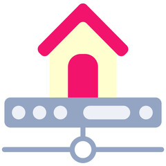 Data warehouse icon in flat design style