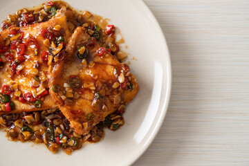 Fried Snapper Belly with Spicy Garlic Soy Sauce