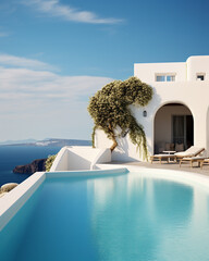 Architector, house design, Santorini, pool outdoor