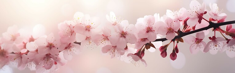 A close-up photograph of delicate cherry blossoms