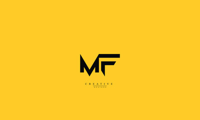 Alphabet letters Initials Monogram logo MF FM M F - obrazy, fototapety, plakaty