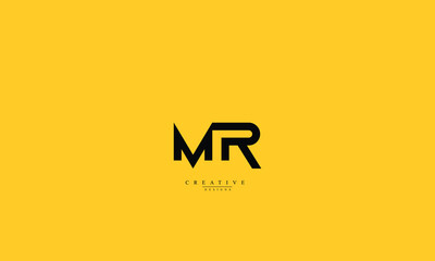 Alphabet letters Initials Monogram logo MR RM M R - obrazy, fototapety, plakaty