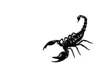 silhouette scorpion. vector illustration, poisons insects. - obrazy, fototapety, plakaty