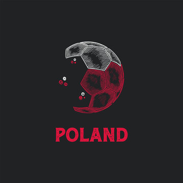 Hand Drawn Abstract Poland Football Logo designs vector, Soccer championship banner vector