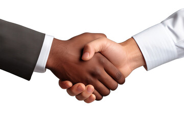 Closeup people shaking hands On transparent background