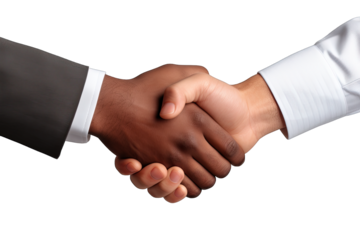 Closeup people shaking hands On transparent background