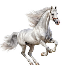 Elegant horse in running on transparent background