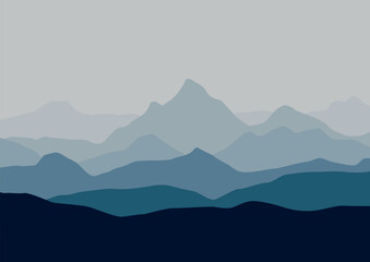 landscape mountains panorama, vector illustration for background design.