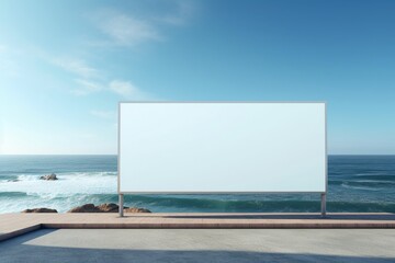 A coastal billboard, capturing the essence of the sea, with blank labels for your customizable content.