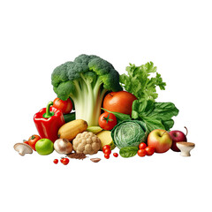 Healthy food on transparent background
