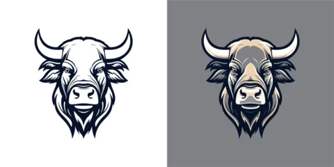 Fotobehang buffalo mascot logo, illustration, vector © Satoru
