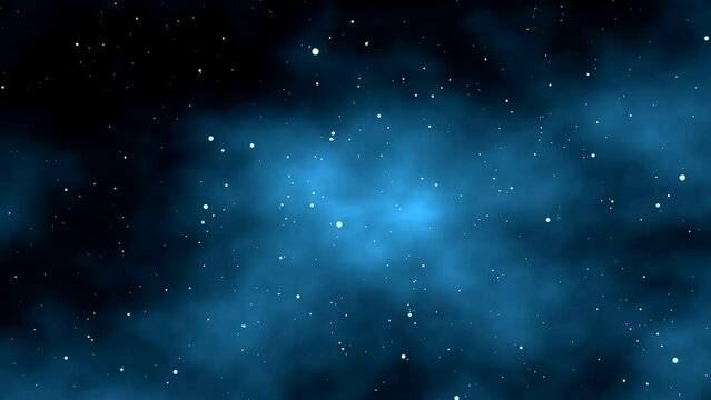 Moving through the blue space starfield