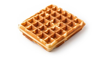 Generative AI : Waffle on isolated white background