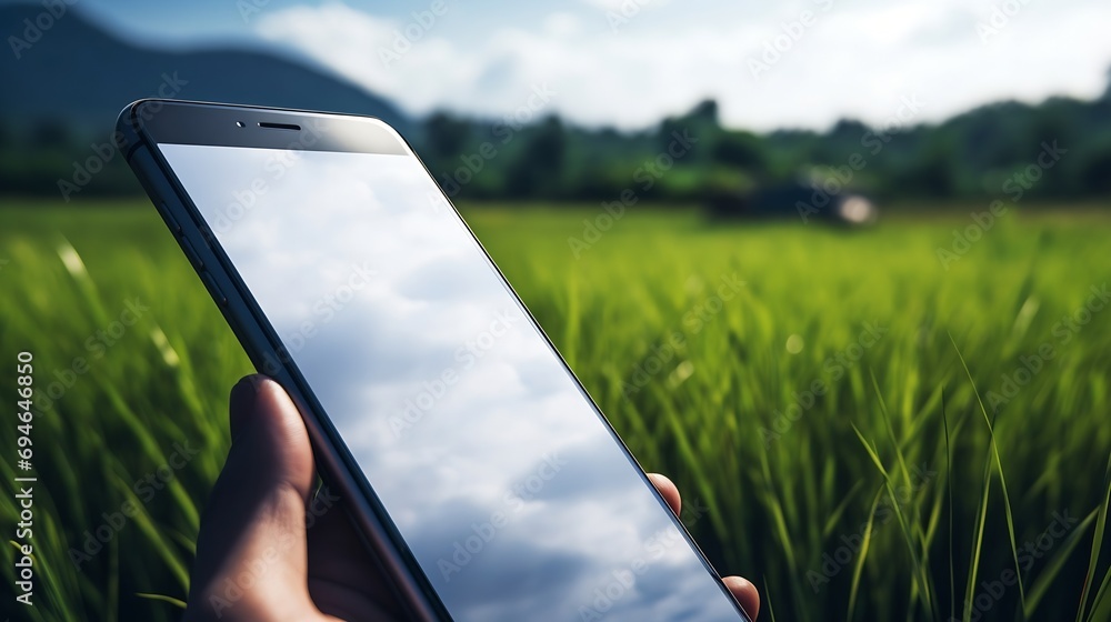 Aufkleber generative ai : close-up shot of an asian man in using her smartphone