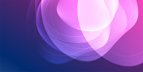 Colorful transparent flowing fluid shapes with glow effect geometric background. Wavy lines round forms. Vector illustration For Wallpaper, Banner, Background, Card, Book Illustration, landing page