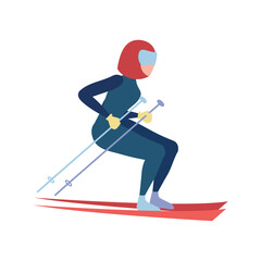 winter olympic games alpine skiing - obrazy, fototapety, plakaty