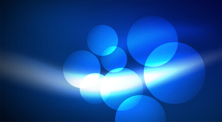 Shiny Light Neon Bubble Circles. Vector illustration For Wallpaper, Banner, Background, Card, Book Illustration, landing page