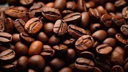 Many coffee beans. Generative AI.