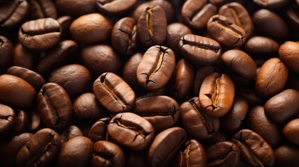 Naklejka premium Many coffee beans. Generative AI.