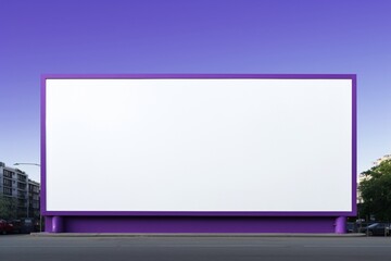 A pristine ivory billboard on a royal purple background, offering a clean slate for your custom messages.