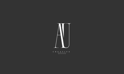 Alphabet letters Initials Monogram logo AU UA A U