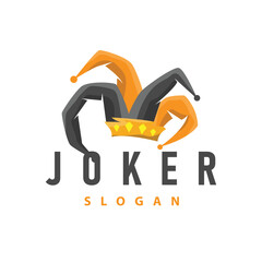 Simple illustration template jester hat logo minimalist joker clown design