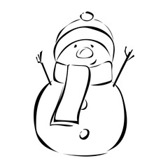 Schneemann mit Schal und Mütze