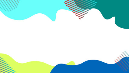 Blue yellow Red pop wave frame background. suit for landing page, website, banner, cover. vector illustration