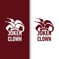 Simple illustration template jester hat logo minimalist joker clown design