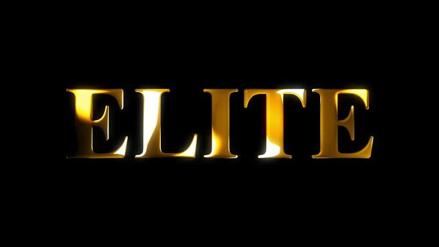 4k elite text gold effect animation with black screen