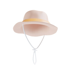 cameo hat travel 3d illustration