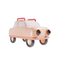 family car travel 3d illustration