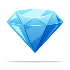 Blue diamond vector isolated illustration - obrazy, fototapety, plakaty