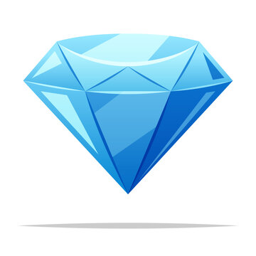 Blue diamond vector isolated illustration