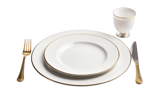 Beautiful Dinner Set On Transparent Background