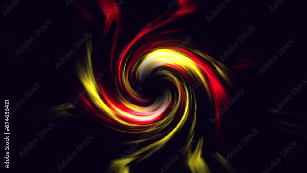 Poster abstract neon glow funnel with colorful twisting rays curvy bright lines on a black background torna