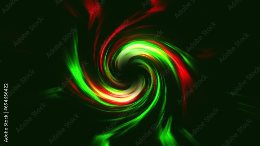 Aufkleber abstract neon glow funnel with colourful twisting rays curvy bright lines on a black background torn