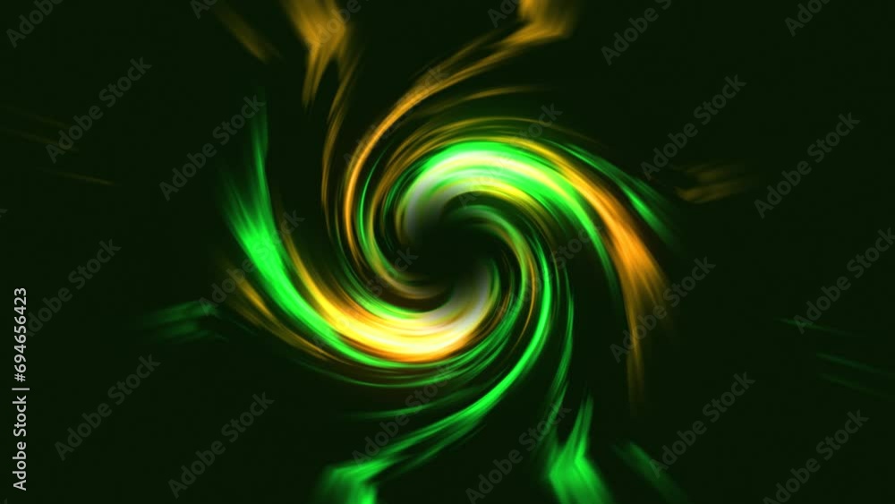 Poster abstract neon glow funnel with colourful twisting rays curvy bright lines on a black background torn