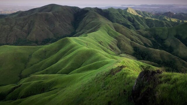 Spectacular Mount Labawan green hillside landscape texture, Philippines