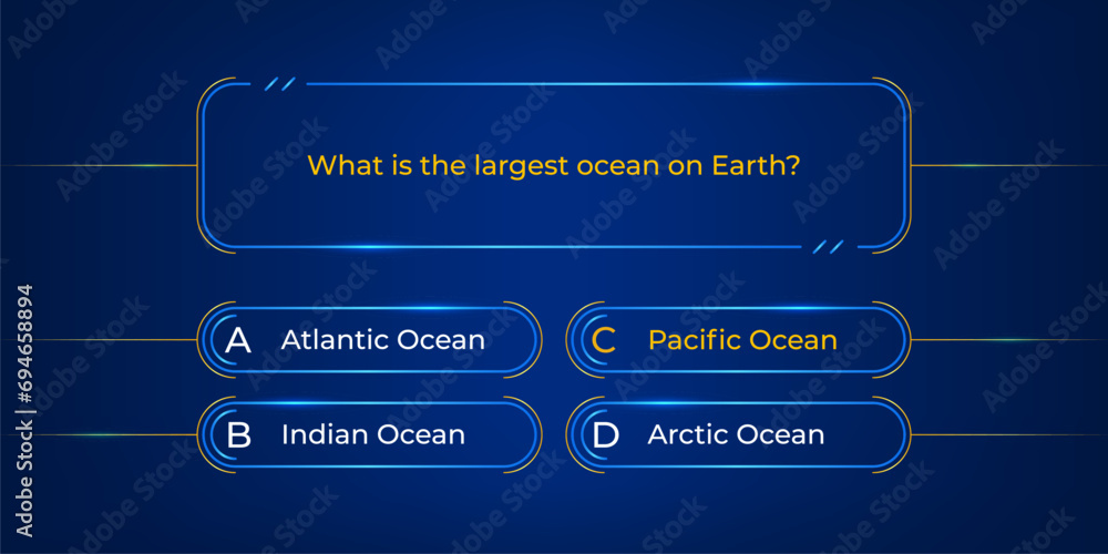 Wall mural quiz menu. intellectual challenge tv show or game, knowledge competition or contest, millionaire que