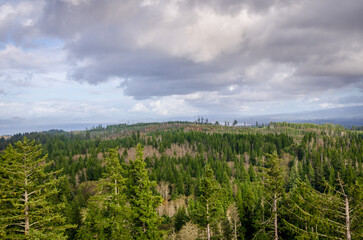 Overlook in Astoria in Oregon on the Columbia River