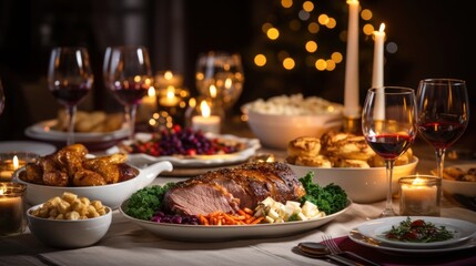 Traditional duck feast with a festive flair.
