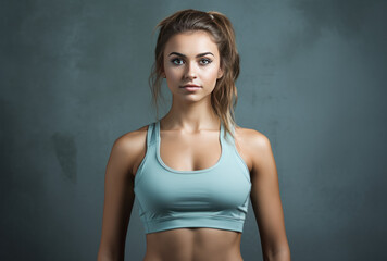 Fototapeta na wymiar young and strong woman in fitness